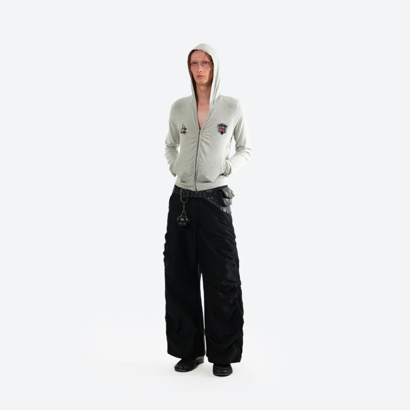 Ruched Zip-up Hoodie